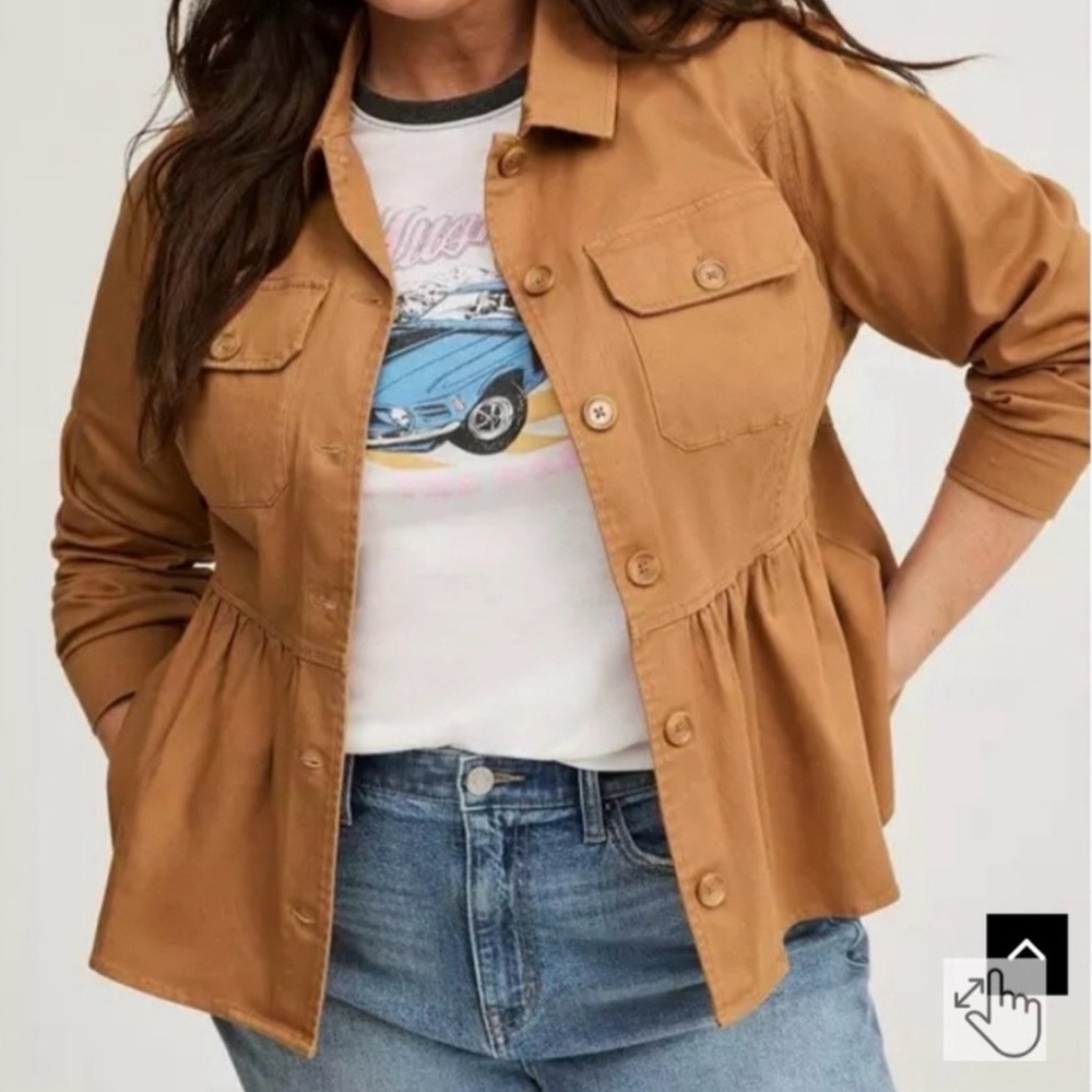 Torrid Peplum Twill Jacket